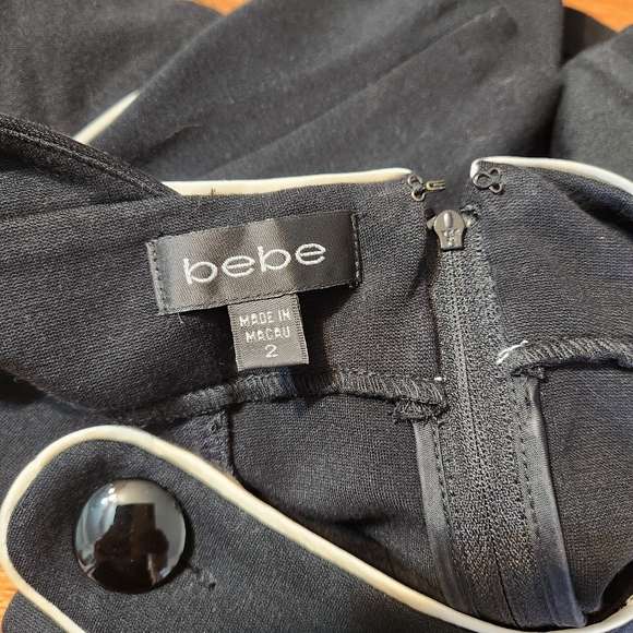 BEBE Black Women's Top with Button Detail SZ 2 - Picture 10 of 12